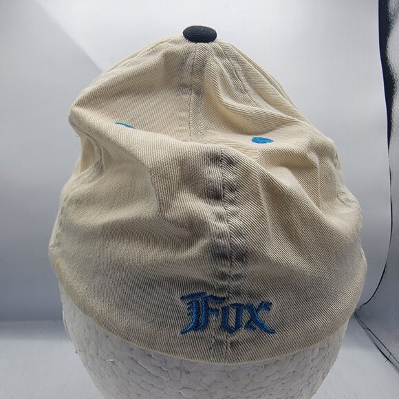 Fox Racing Small Medium White Blue Fitted Hat Motorcycles Motorcross Casual - Picture 3 of 10